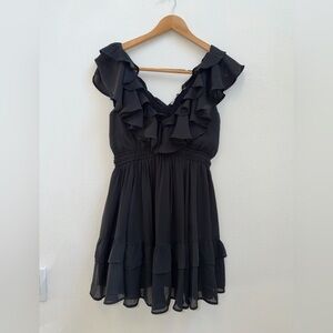 Abercrombie & Fitch Black Ruffle Mini Dress | Size S
